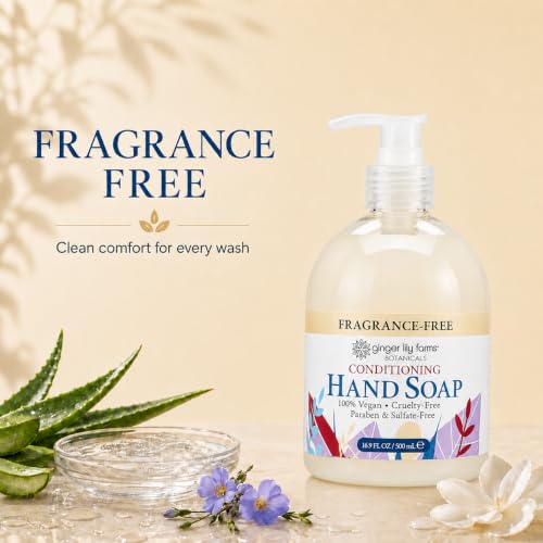 Image of Ginger Lily Farms Botanicals Hand Soap, 16.9oz /6pk, Fragrance Free
