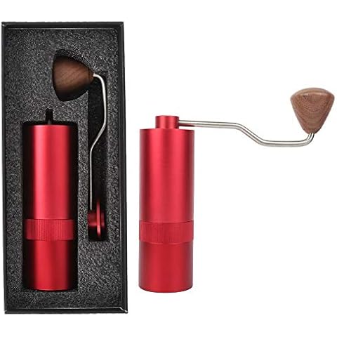 Stronerliou Mini Aluminium Manuelle Kaffeemühle Kaffeemühle Mühle Maschine Küchenzubehör Rot 30g Cover