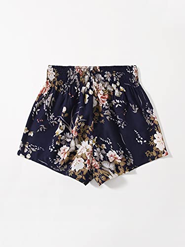 Floerns Women's Summer Tribal Print Elastic Waist Beach Shorts Black Flower Xl #TOP1