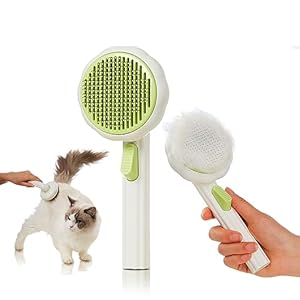 Cat Brush Dog Brush with Release Button for Shedding, Self Cleaning Cat Comb Hair Brush for Indoor Cats, Dog Deshedding Brush Grooming Kit, Pet Supplies Hair Remover Tool