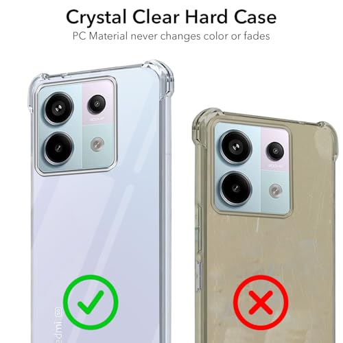 Image of Jkobi Shockproof Crystal-Clear Back Cover for Redmi Note 13 Pro (Anti Yellow Case | Drop & Camera Protection | Hard Polycarbonate)