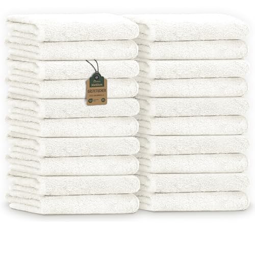 Naturemark Toallas De Invitado Pack De 20 30x50 Cm , 100 Algodón, Certificadas Oeko-Tex, Suaves, Absorbentes Y Fáciles De Cuidar Para Baño, Invitados Spa Crema Natural Naturemark Toallas De Invitado Pack De 20 30x50 Cm , 100 Algodón, Certificadas Oeko-Tex, Suaves, Absorbentes Y Fáciles De Cuidar Para Baño, Invitados Spa Crema Natural