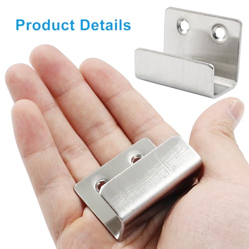 Image of 6 Pack Stainless Steel Wall Mount Brackets Hook with 20mm Inner Width Heavy Duty Tile Hangers for Ceramic Tile Display