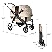 Tandem Wagon Stroller for 2 Kids, All-Terrain with Removable UV-Protection Canopy, Adjustable Push/Pull Handle, Snack Tray & Cup Holders, Perfect for Baby and Toddler（Khaki）