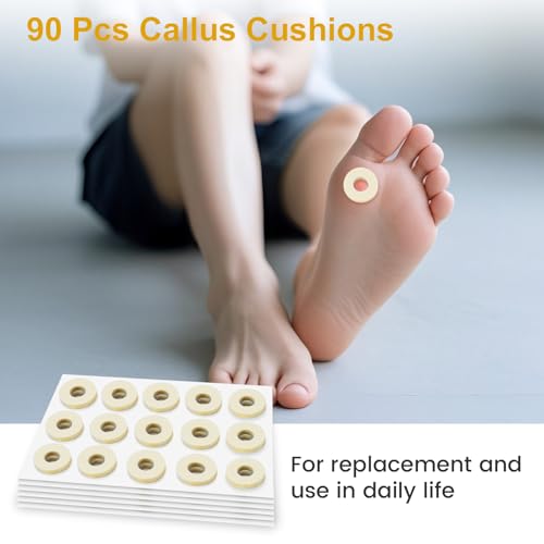 Image of 90 Pcs Corn Cushions for Toes and Feet, Round Shapes Self-Stick Adhesive Latex Foam Pads, Corns, Blisters and Feet From Pressure and Friction, Callus Cushions for Foot Comfort and Pain Relief