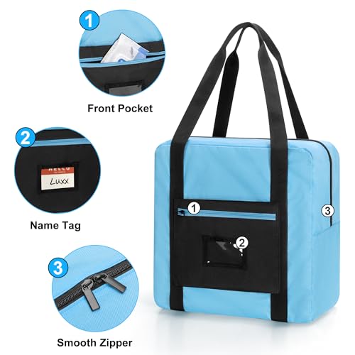 Image of Teamoy Infant Booster Seat Travel Bag for Airplane, Blue | Booster Seat Bags with Handle, Compatible with Most Standard Boosters