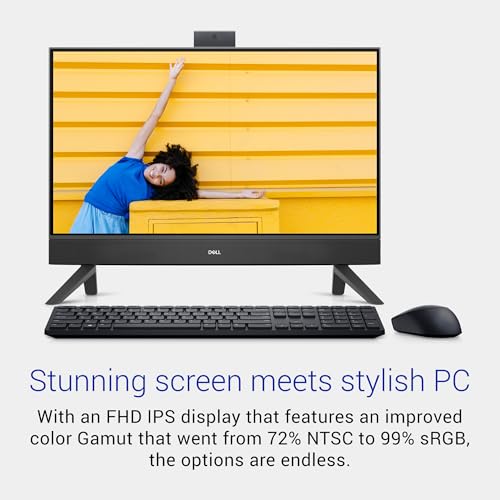 Image of Dell Inspiron 5415 All In One Desktop - 23.8-inch FHD (1920x1080) Touchscreen Display, AMD Ryzen 5-7530U Processor, 16GB DDR4 RAM, 1TB SSD, AMD Radeon Graphics, Windows 11 Home, Onsite Service - Black