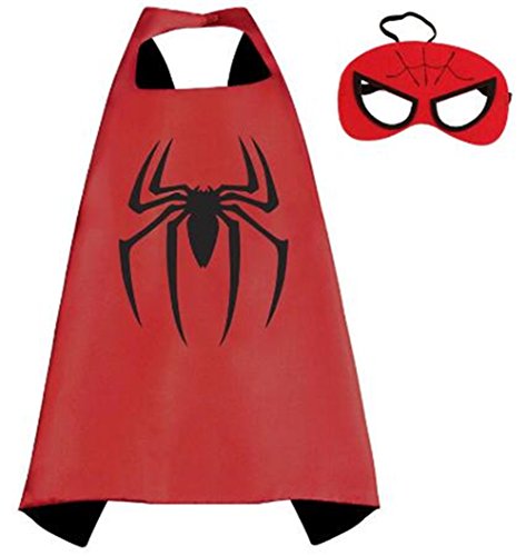 NYKKOLA Cartoon Dress Up Costumes Satin Capes with Felt Masks for Children Boy and Girl (Spider)