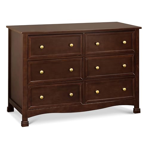 Image of DaVinci Kalani 6-Drawer Baby Dresser for Nursery - Wooden Double Chest of Drawers for Kids, Boys and Girls - Multi-Purpose Storage Espresso Dresser for Bedroom, Living Room & Hallway, Easy to Assemble