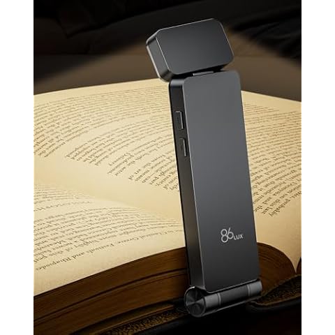 86lux Rechargeable Book Light with Dimming Cover