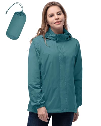 33,000ft Women's Waterproof Rain Jackets Packable Foldaway Hooded Rain Coat