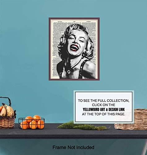 Marilyn Monroe Wall Art - Marilyn Monroe Wall Decor - Banksy Wall Art - Graffiti Wall Art - Banksy Poster - 8X10 Dictionary Art - Classic Movies - Vintage Movie Poster #TOP5