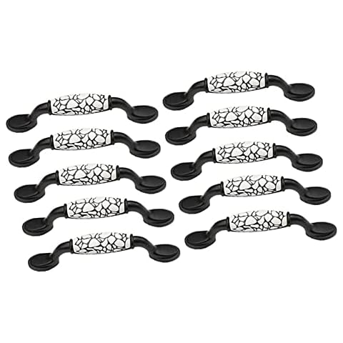 Kitchen Hands Cabinet Door Handle 2 Piece Crack Black and White? Ceramic Handle, Cabinet Knob, Door Knob, Shabby Chic Style, Madwear for Shrink, Drawers, Bookshelf, Wine Cabinet, Bedroom, Bathroom Cover