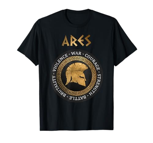 Agema-Bekleidung, Schwarz, Unisex-Erwachsene, Kurzarm, T-Shirt, Greek Mythology T-Shirt, Klein, Regulär, Small, Schwarz