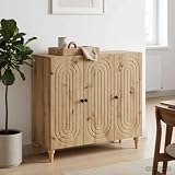 Mengtu Schrank mit Pendeltüren, Holzwerkstoff, Artisan-Eiche, 89 x 34,5 x 80 cm, für Küche, Büro oder Wohnzimmer 894194