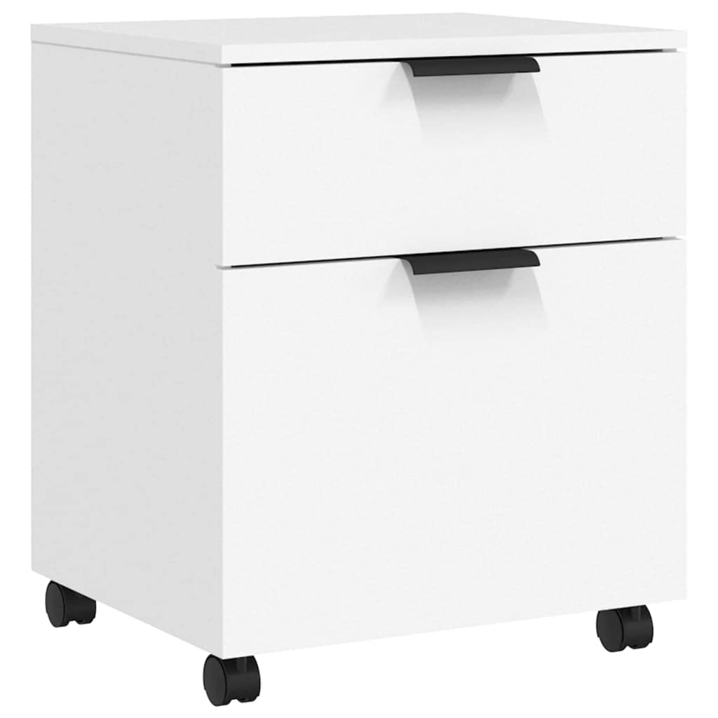 Willood Mobiler Aktenschrank mit Rollen Weiß 45x38x54cm Schreibtischschrank, Schreibtischorganisator, Home-Office-Möbel Holzwerkstoff