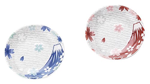 KAKUSEE [Set de 2] Ishida Hiromi Porcelana Plato pequeño,/el Monte Fuji Rojo y Azul fg-03