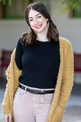 Women's Leather Ratchet Belt, Trim to Fit 18"- 44" Waist, No Holes, Packed in a Gift Box (W889X Black, 25mm Wide)4