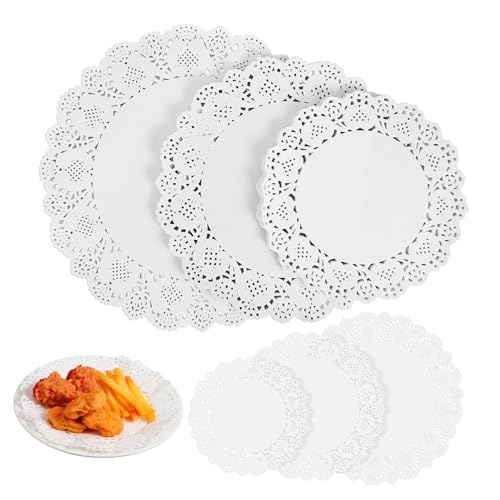 Napperons papier dentelle ronds pour service de table et dessert - 2