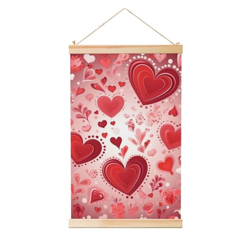 Art mural Saint-Valentin en toile et bois noble, peinture moderne de salon