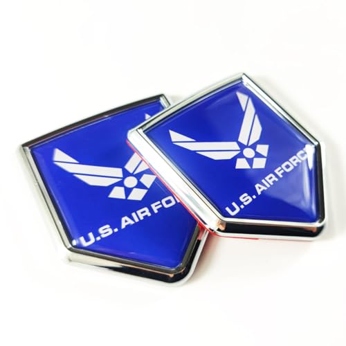 Image of Newperlite US Air Force Wings Flag Decal Sticker Car Emblem Military Army Flag Car Decoration Accessories Chrome Shield for Truck Vehicles Cars, 2 Pack