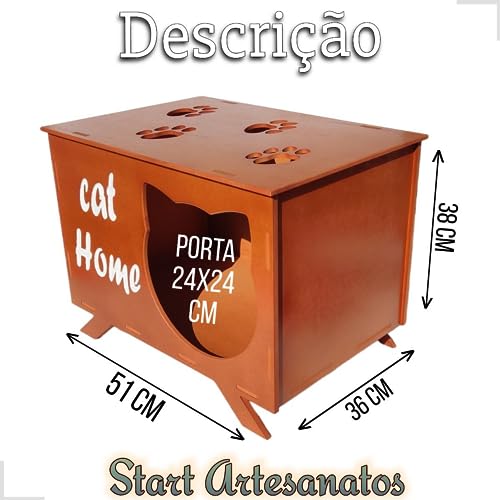 Toca De Gatos Casa de Gatos Casinha De Madeira Para Cama Caminha Pet Mogno