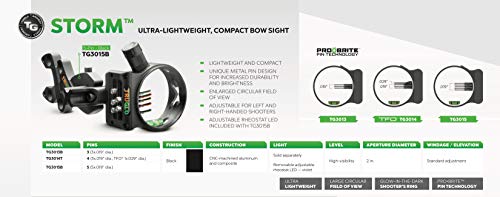 Truglo Storm Ultra-Lightweight Compact Bow Sight, 5-Pin, Black (Tg3015B) #TOP2
