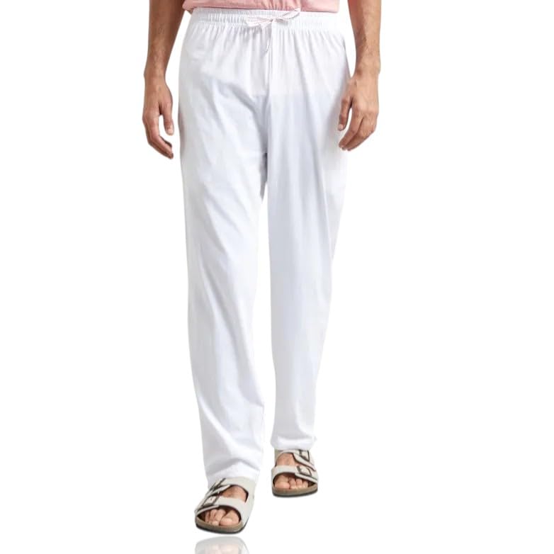 isha life Men’s Organic Cotton Drawstring Pants | Comfortable Regular Fit Casual Bottom Wear | Breathable Everyday Wear for Men (White, Beige, Khaki, Sap) (Size: S–XL)-picture-12