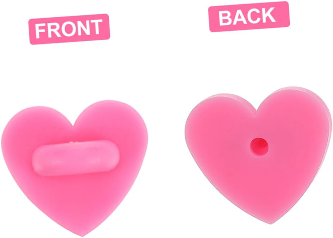 Heart Thumbtack 200pcs Heart Shape Pin Backs Brooch Buckles for Jewelry Making