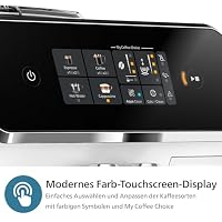 PHILIPS 2300 Serie Vollautomatische Espressomaschine - 4 Getränke, modernes Farb-Touchscreen-Display, LatteGo-Milchsystem, SilentBrew, Keramikmahlwerk, AquaClean-Filter. Weißes Chrom (EP2333/40) – Ansicht 4