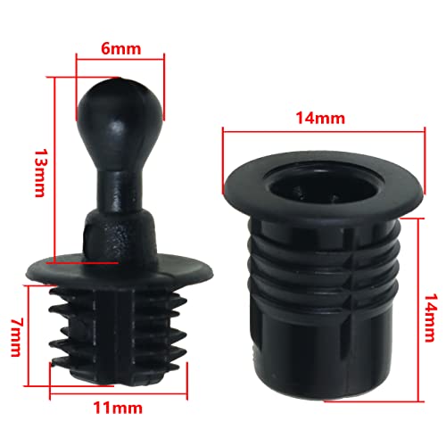 Image of Speaker Grill Peg Kit FMHXG 10Pair Plastic Ball and Socket Type Grill Guides Pegs Cloth Buckle Screws Speaker Parts Accessories, 14x14x11 mm