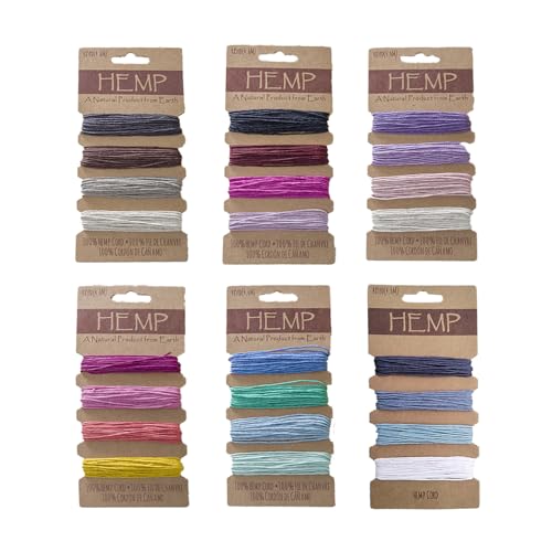 mohito 24 Colori Cordoncino di Canapa Cerata,Lino Multicolore Corda,Spago Naturale per Braccialetti Colorata,Collana Portachiavi con Braccialetto Fatto Mano Decorazione Artistica per Adulti e Bambini