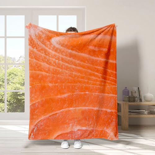 DOTBUY-SHOP Flanell Decken, Kuscheldecke Flauschig, Fleecedecke-Sofadecke, Winterliche Kreativität Flanell Wärme Decke, Waschbar Flanell Kuscheldecke (125x150cm,Lachs)