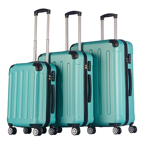 T-LOVENDO.ES Juego o Set 3 de Maletas Rígidas de Viaje Oferta de 3 Piezas, 1x Maleta de Cabina, 1x Mediana y 1x Grande. 4 Ruedas. Candado numérico.