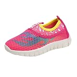 Vamoro Infant Kinder Baby Jungen Mädchen Mesh Feuer Print Sport Run Sneakers Freizeitschuhe Mesh Schuhe Atmungsaktiv Sandalen Geschlossene Sandalen(Rosa,24 EU)