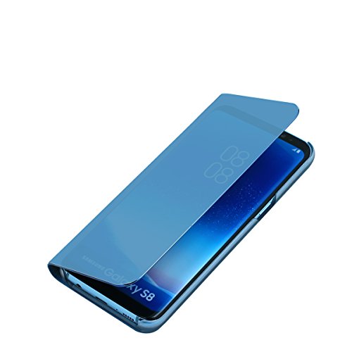 Aicase Galaxy S8 Plus Case, Luxury Translucent View Window Sleep/Wake Up Function Cover Mirror Screen Flip Electroplate Plating Stand Full Body Protective Case For Samsung Galaxy S8 Plus(Blue) #TOP3