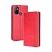 Produktbild KERUN Hülle für OnePlus Nord N100, Leder Flip Klappbar Lederhülle, TPU Folio Flip Wallet Cover Stand [Kartenslots] Schutzhülle Case für OnePlus Nord N100. Rot