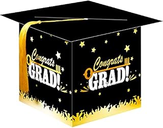 Outus 2024 Graduation Card Box with Tassel Graduation Card Holder Congrats Graduation Cap Card Box for Graduation Party Graduation Decoration Party Supplies(Black)