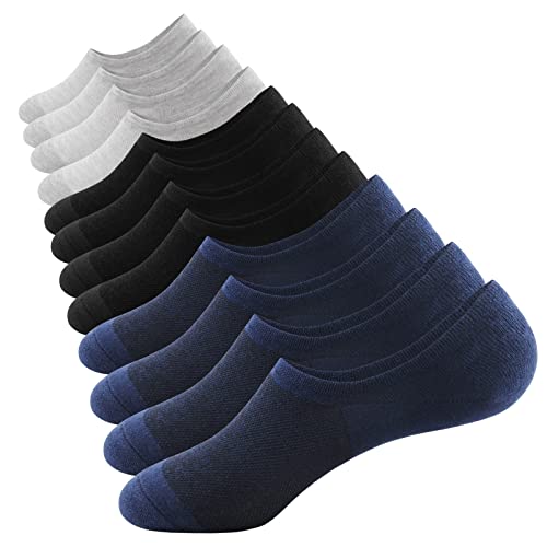 SIMIYA No Show Socks Mens Trainer Socks Cotton Invisible Socks(6pairs) Ankle Socks Breathable Low Cut Socks With Anti-Slip Silicone Stripes…
