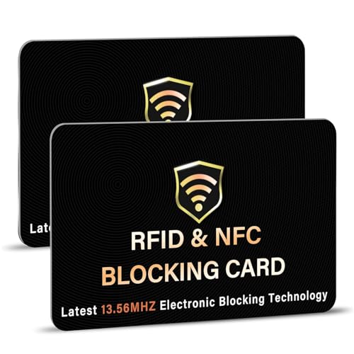 Image of Storite 2Pk RFID Blocking Card for Wallet - Protect Credit Debit Cards from Contactless RFID NFC Theft | Slim Anti-Scan Card Shield | Wallet Security Card for Travel Purse & Card Holder