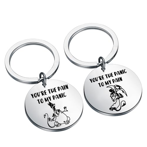 FAADBUK Cartoon Movie Inspired Gift Pain and Panic Gifts Best Friend Keychain You're the Pain to My Panic Gift for BFF (Pain Keychain)