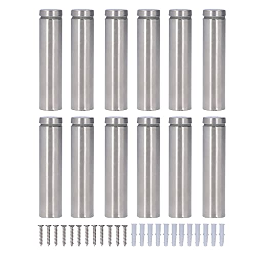 Image of Stainless Steel Standoff Screws Advertising Screws Kit Mounting Hardware for Hanging Acrylic Picture Frame 12 Set 19x80mm