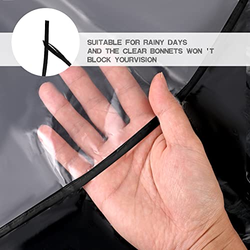 Lusofie 6 Stück Regenhaube mit Sonnenschirm Transparent Wasserdicht Regenschal Regenhaube Kopf Schützt Die Frisur Kunststoff Regenhut Damen Wasserdicht Regenmantel Regenkapuze