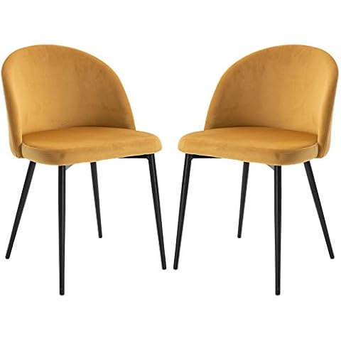 HOMCOM Set of 2 Dining Chairs with Soft Fabric Cover