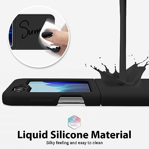 Image of MIDOS Back Cover Compatible with Samsung Z Flip 5 Silicone Case Full Protection Shock Proof Case for Samsung Galaxy Z Flip 5 (Black)
