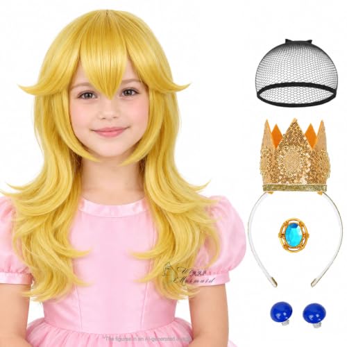 Wiggy Mermaid Long Blonde Princess Wig for Golden Cosplay Costume Set