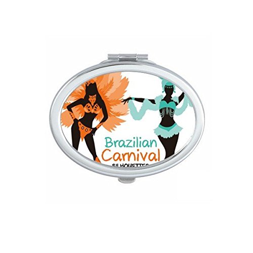 Miroir de maquillage compact pour vos retouches en voyage avec motif Slogan du Brésil
