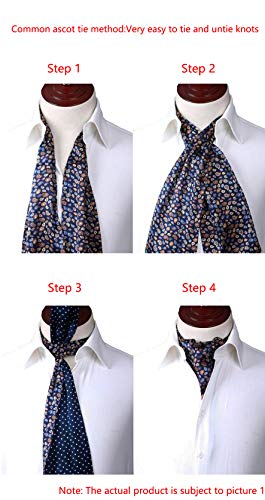 MENDENG Men's Red Grey Paisley Woven Silk Cravat Necktie Scarf Formal Ascot Ties