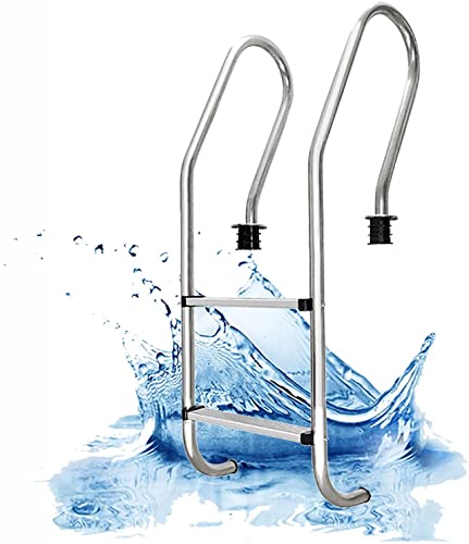 Escalera para piscina de acero inoxidable 2 peldaños antideslizante miniatura 1