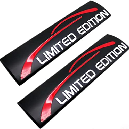 Image of 2X Black /Limited Edition Logo Emblem 3D Metal Decal Auto Rear Side Fender Trunk Sport Badge Sticker (Chrome) (Black)